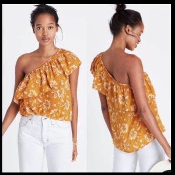 Madewell 100% silk off the shoulder floral shirt - Picture 15 of 15